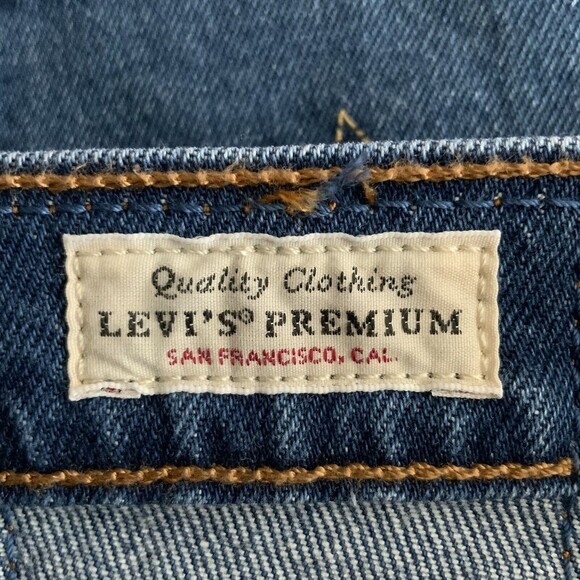 Levi's Premium 501 Jeans Blue Chewed Hem Skinny 24 - Picture 3 of 16